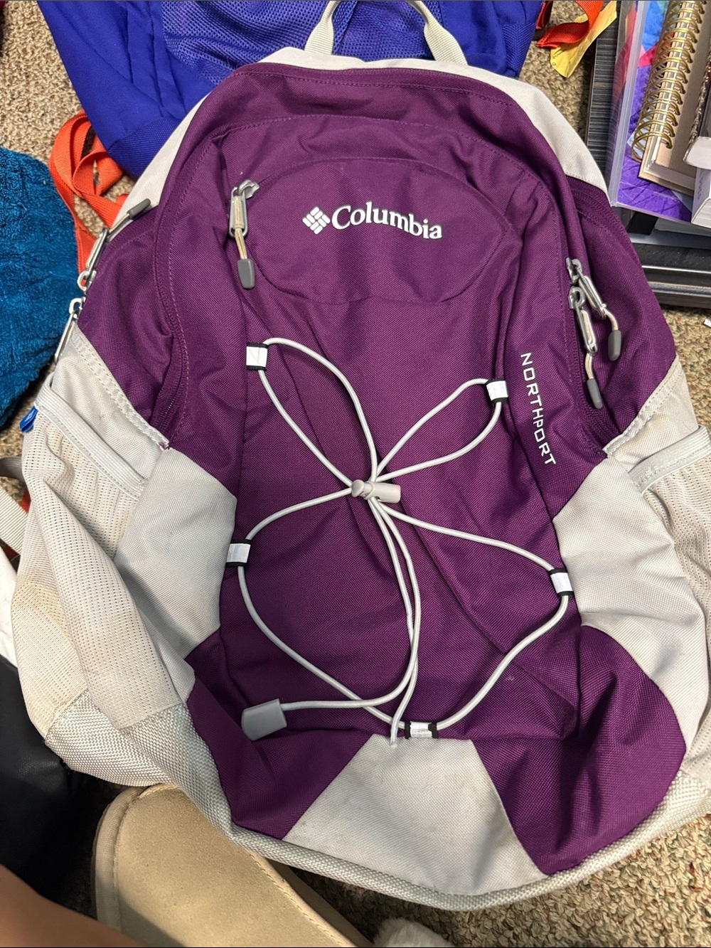 Columbia Purple and Light Gray Northport Daypack